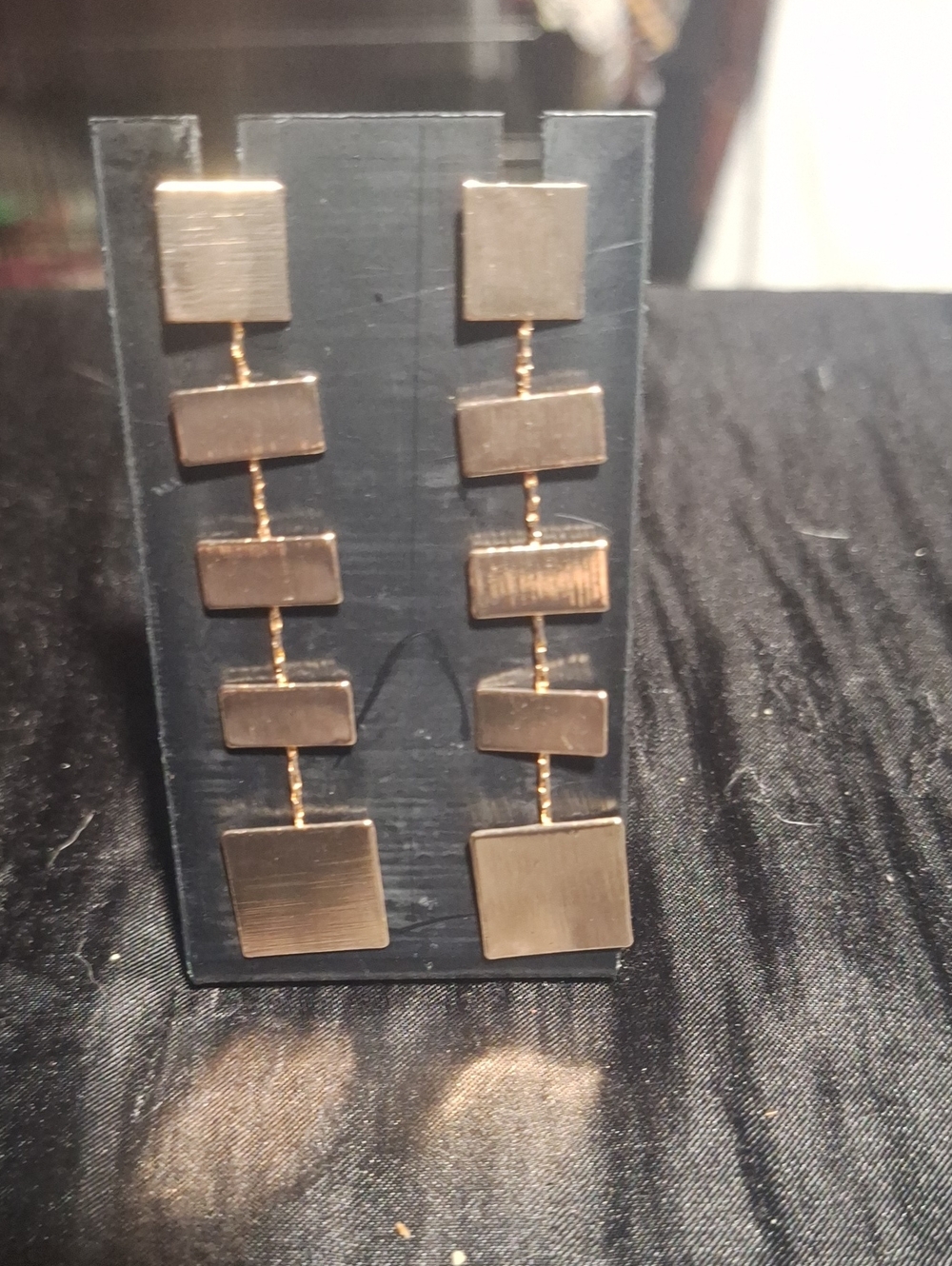 Gold Tone Geometric Dangle Earrings